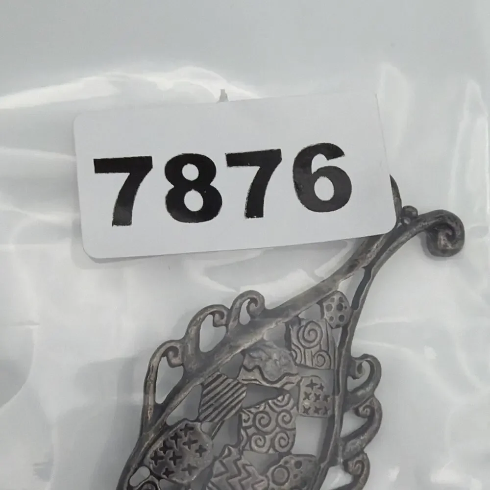 Vintage Sterling Silver Openwork Fish Brooch Pin Marked 925 Whimsical 14.7g